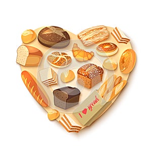 Heart-shaped bakery assortment