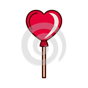 Heart shaped balloon isolated icon