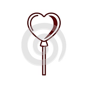 Heart shaped balloon isolated icon