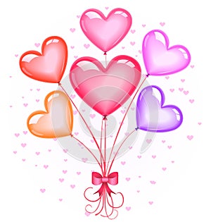 Heart-shaped balloons bouquet