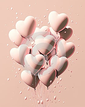 Heart shaped balloons. Heart balloon on pink background. Symbol of love. Valentines day background. Love background. Velentines