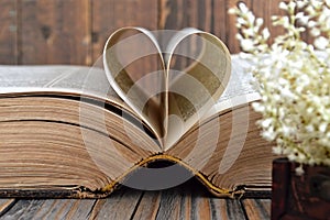 Heart shaped book pages