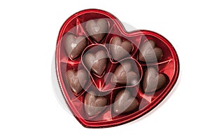 Heart shaped box of chocolate candy