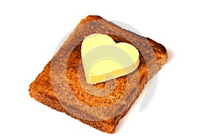 Heart Shaped Butter on Toast