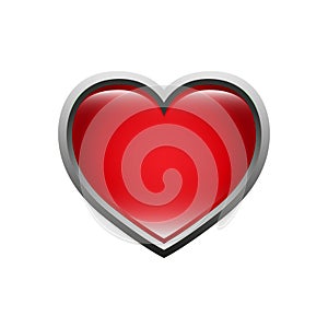 Heart shaped button vector illustration