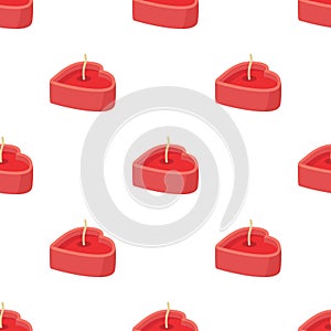 Heart shaped candle pattern seamless vector