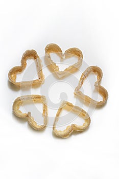 Heart shaped candy with white background