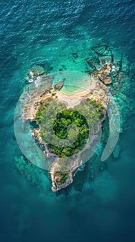 Heart-Shaped Caribbean Island