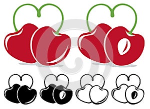 Heart-shaped cherries