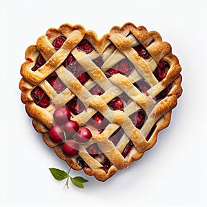 Heart Shaped Cherry Pie with Lattice