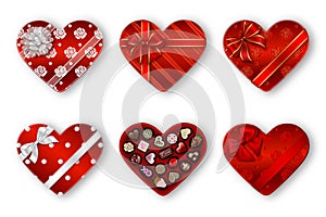 Heart shaped chocolate box valentine`s day chocolates
