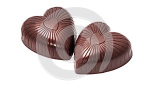 Heart shaped chocolate candy isolated