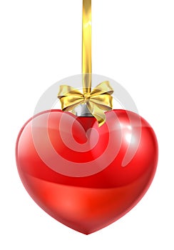 Heart Shaped Christmas Ball Bauble Ornament