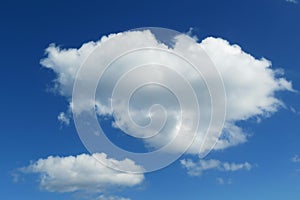 Heart shaped cloud in the blue sky