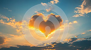 Heart-Shaped Cloud Formation at Sunset