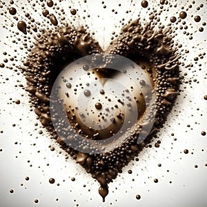 heart shaped coffee splash