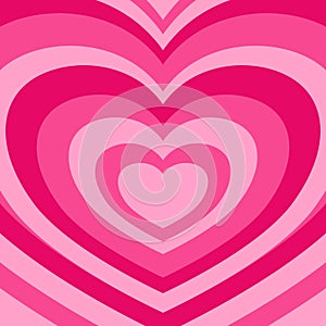 Heart-shaped concentric stripes vector background.