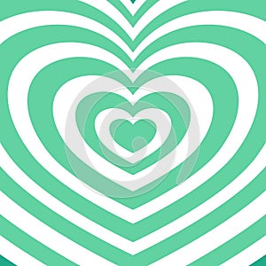 Heart-shaped concentric stripes vector background.