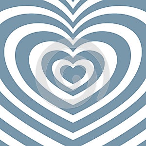Heart-shaped concentric stripes vector background.