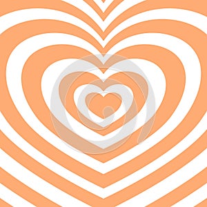 Heart-shaped concentric stripes vector background.