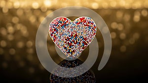 Heart-shaped cookie with colorful sprinkles