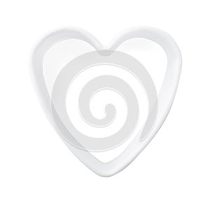 Heart shaped cookie cutter on white background