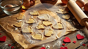 The heart-shaped cookie dough.AI generated image