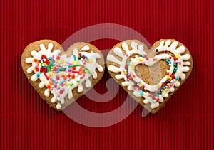 Heart-shaped cookie for Valentines Day.