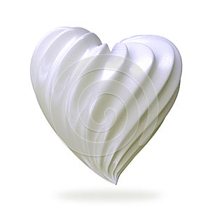 Heart shaped cream, isolated