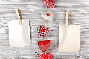 Heart-shaped decoration with photo frames