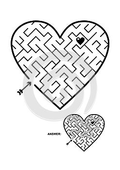 Heart shaped diagonal maze game photo