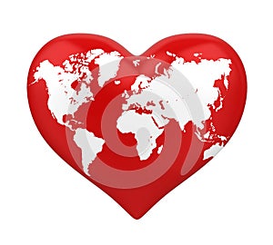 Heart Shaped Earth Isolated