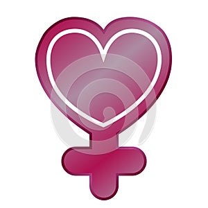 Heart shaped female gender symbol