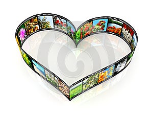 Heart shaped filmstrip