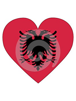 Heart Shaped Flag of Albania