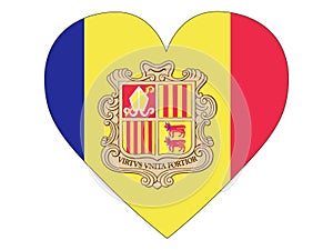 Heart Shaped Flag of Andorra