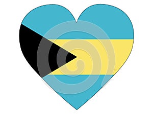 Heart Shaped Flag of Bahamas