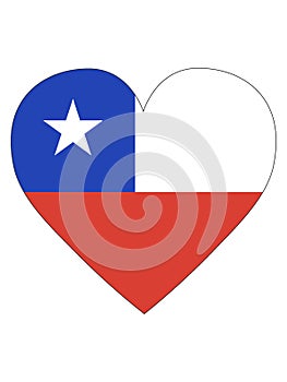 Heart Shaped Flag of Chile