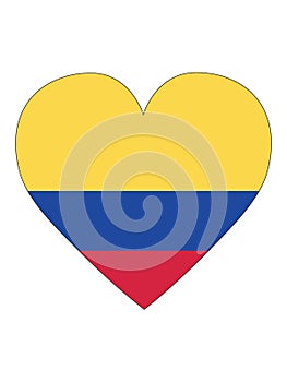 Heart Shaped Flag of Colombia