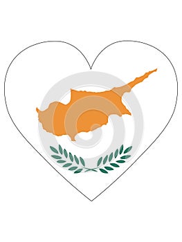 Heart Shaped Flag of Cyprus