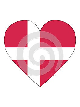 Heart Shaped Flag of Denmark