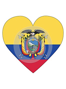 Heart Shaped Flag of Ecuador