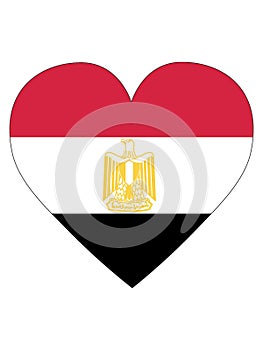 Heart Shaped Flag of Egypt