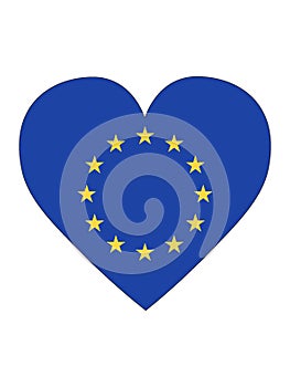 Heart Shaped Flag of EU