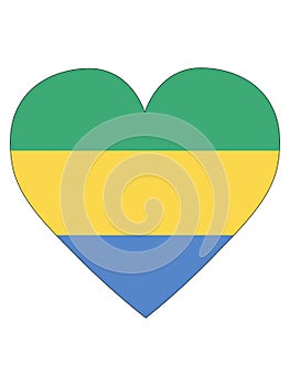 Heart Shaped Flag of Gabon