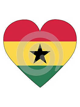 Heart Shaped Flag of Ghana