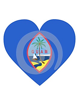 Heart Shaped Flag of Guam