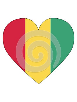 Heart Shaped Flag of Guinea