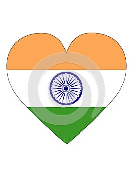 Heart Shaped Flag of India