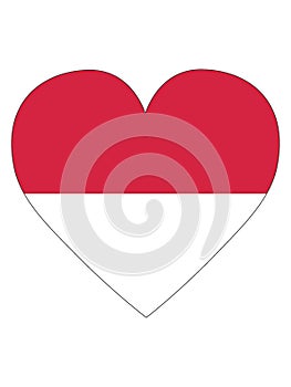 Heart Shaped Flag of Indonesia